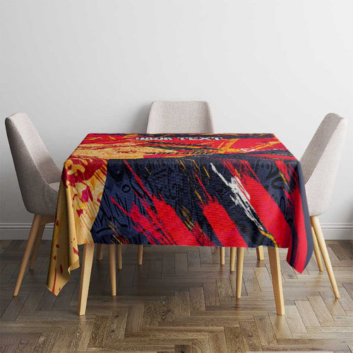 Personalized Adelaide Crows Tablecloth Australian Graffiti Paint Splatter - Abstract Geometric