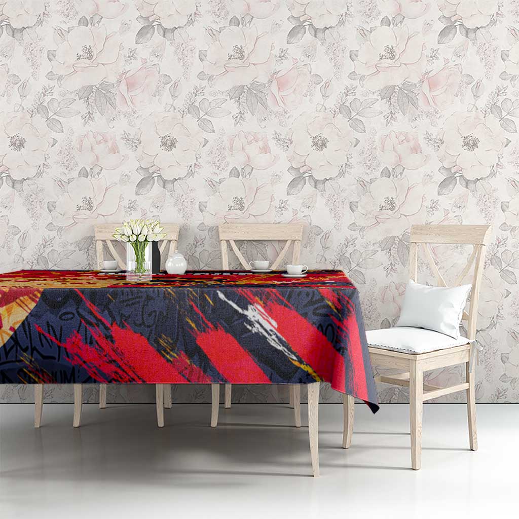 Personalized Adelaide Crows Tablecloth Australian Graffiti Paint Splatter - Abstract Geometric