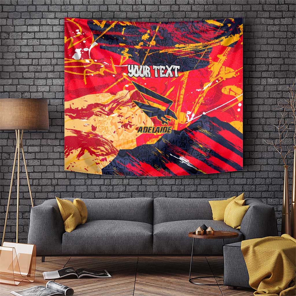Personalized Adelaide Crows Tapestry Australian Graffiti Paint Splatter - Abstract Geometric