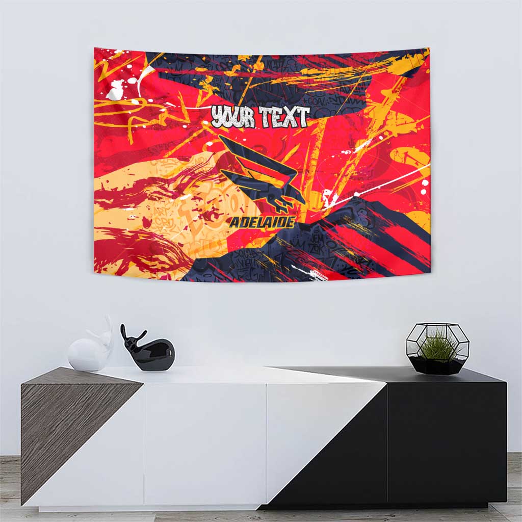 Personalized Adelaide Crows Tapestry Australian Graffiti Paint Splatter - Abstract Geometric