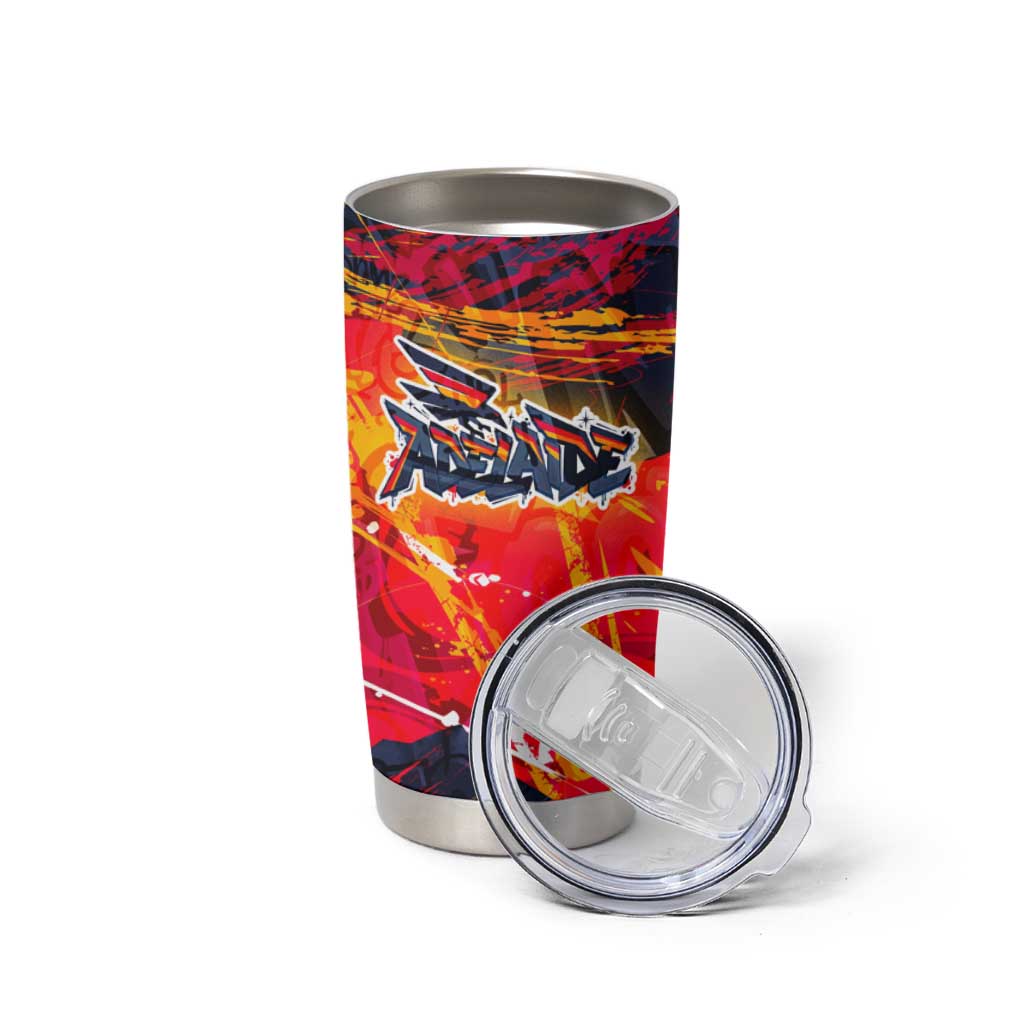 Personalized Adelaide Crows Tumbler Cup Australian Graffiti Paint Splatter - Abstract Geometric