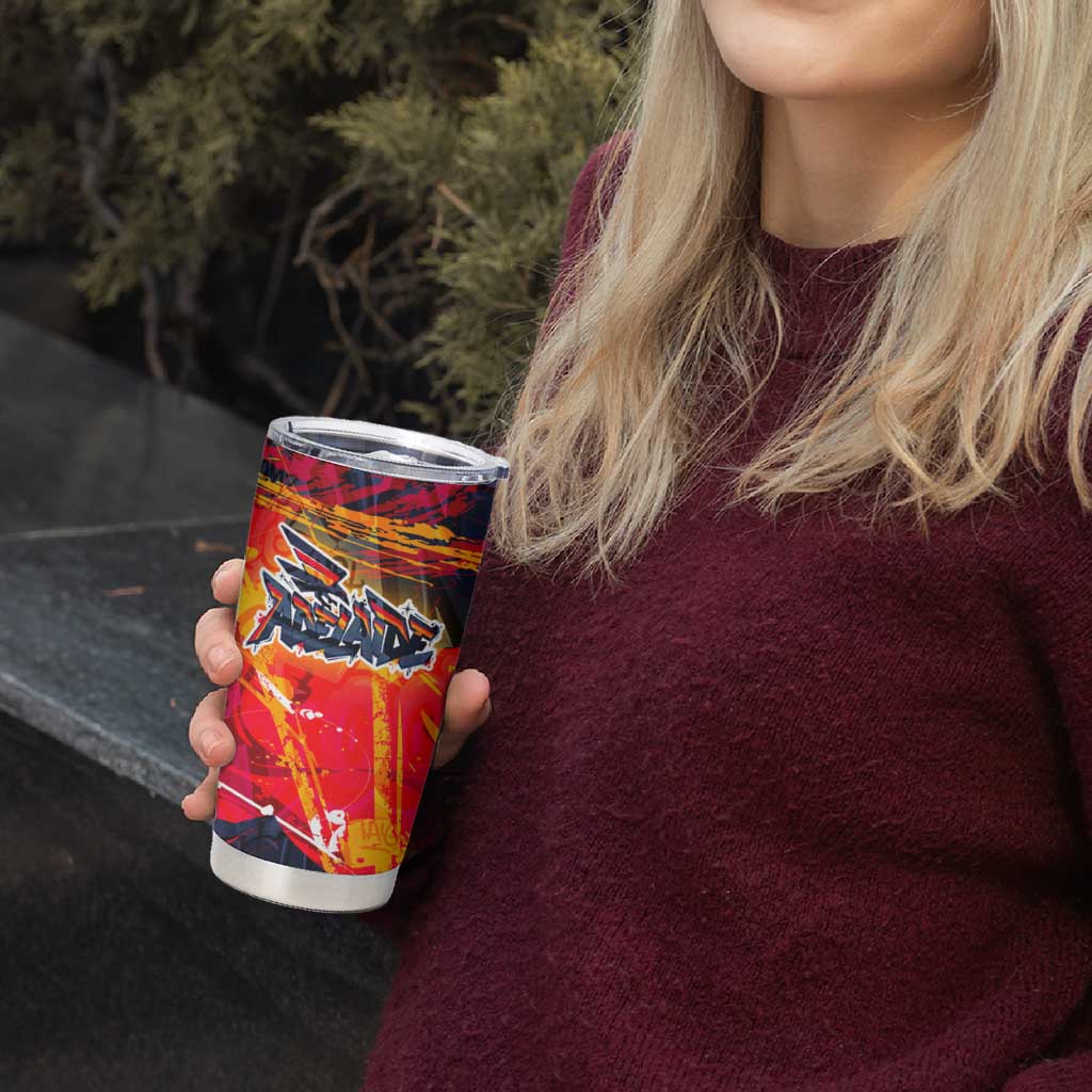 Personalized Adelaide Crows Tumbler Cup Australian Graffiti Paint Splatter - Abstract Geometric