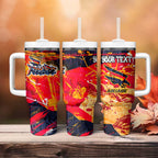 Personalized Adelaide Crows Tumbler With Handle Australian Graffiti Paint Splatter - Abstract Geometric