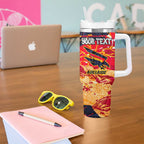 Personalized Adelaide Crows Tumbler With Handle Australian Graffiti Paint Splatter - Abstract Geometric
