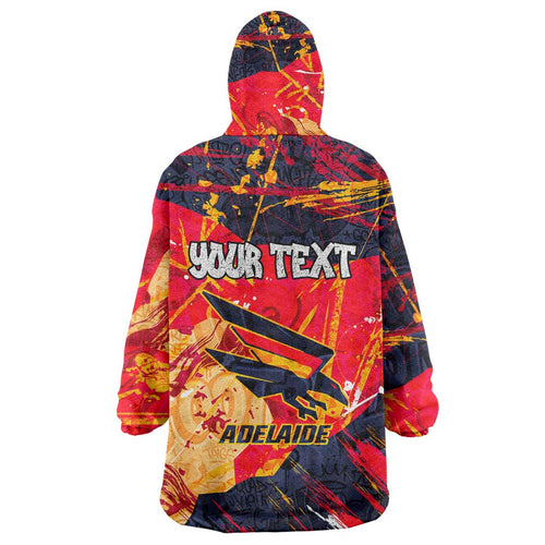 Personalized Adelaide Crows Wearable Blanket Hoodie Australian Graffiti Paint Splatter - Abstract Geometric