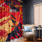 Personalized Adelaide Crows Window Curtain Australian Graffiti Paint Splatter - Abstract Geometric