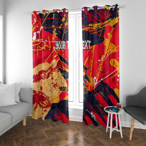 Personalized Adelaide Crows Window Curtain Australian Graffiti Paint Splatter - Abstract Geometric