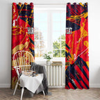Personalized Adelaide Crows Window Curtain Australian Graffiti Paint Splatter - Abstract Geometric
