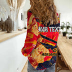 Personalized Adelaide Crows Women Casual Shirt Australian Graffiti Paint Splatter - Abstract Geometric