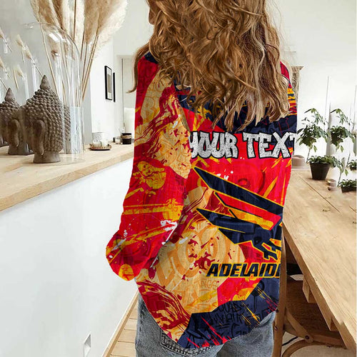 Personalized Adelaide Crows Women Casual Shirt Australian Graffiti Paint Splatter - Abstract Geometric