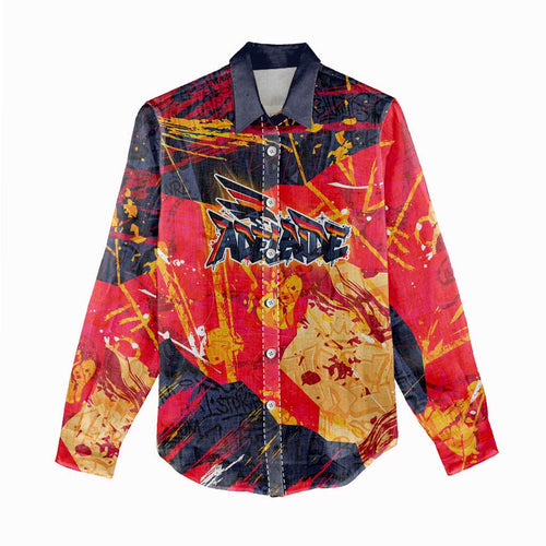 Personalized Adelaide Crows Women Casual Shirt Australian Graffiti Paint Splatter - Abstract Geometric