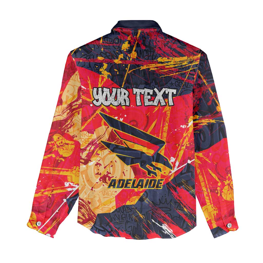 Personalized Adelaide Crows Women Casual Shirt Australian Graffiti Paint Splatter - Abstract Geometric