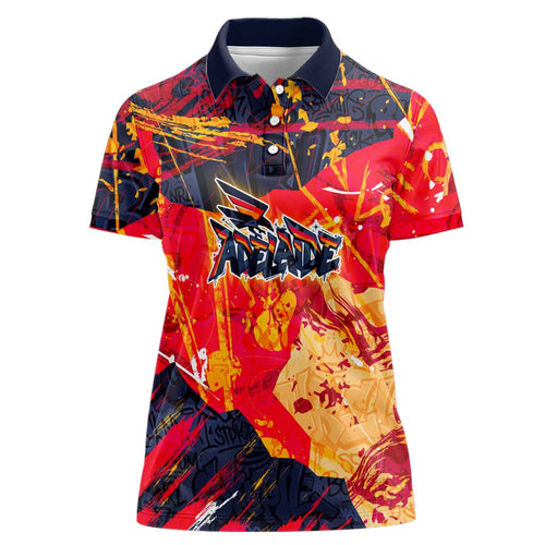 Personalized Adelaide Crows Women Polo Shirt Australian Graffiti Paint Splatter - Abstract Geometric