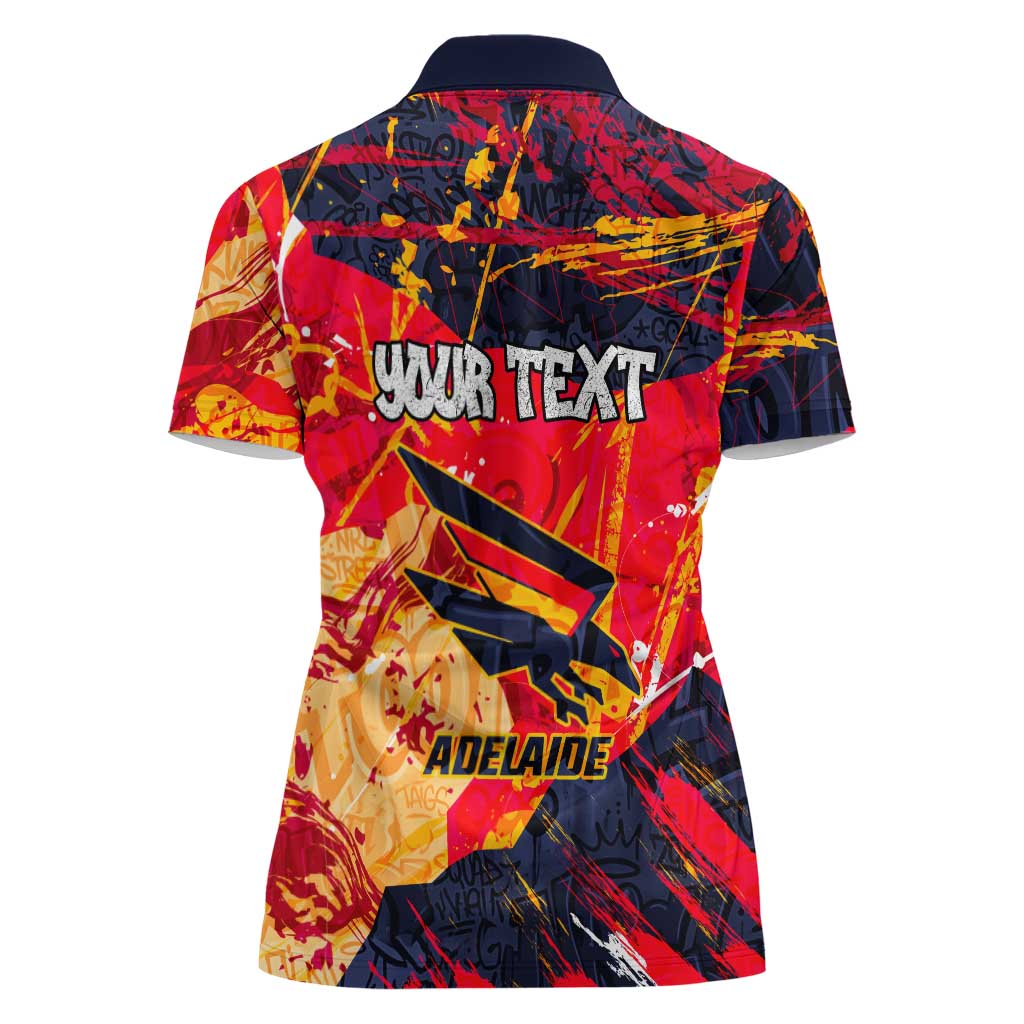 Personalized Adelaide Crows Women Polo Shirt Australian Graffiti Paint Splatter - Abstract Geometric