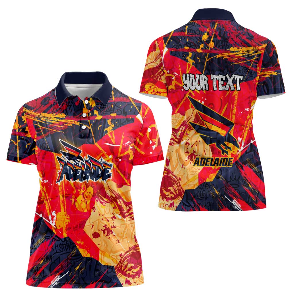 Personalized Adelaide Crows Women Polo Shirt Australian Graffiti Paint Splatter - Abstract Geometric