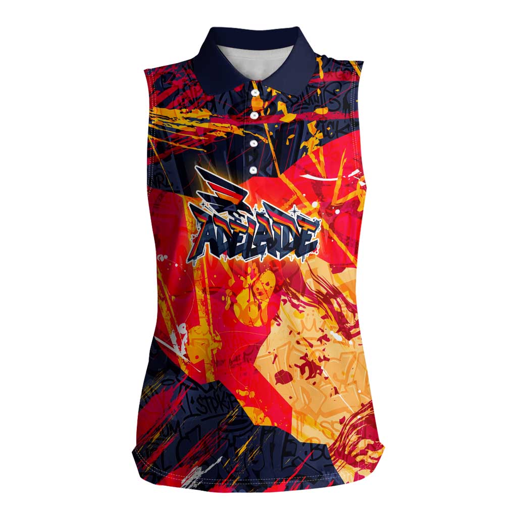 Personalized Adelaide Crows Women Sleeveless Polo Shirt Australian Graffiti Paint Splatter - Abstract Geometric