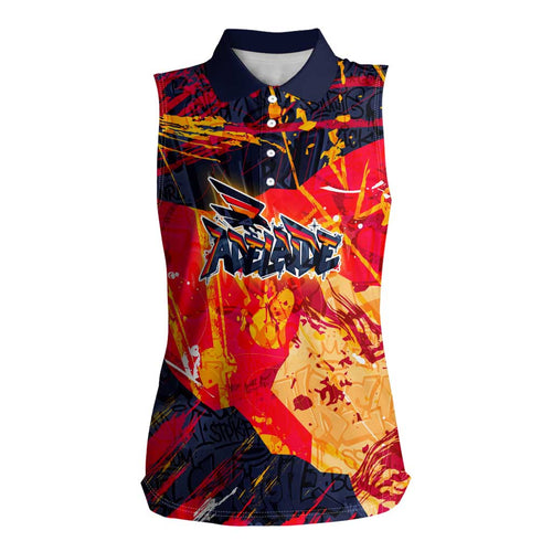 Personalized Adelaide Crows Women Sleeveless Polo Shirt Australian Graffiti Paint Splatter - Abstract Geometric