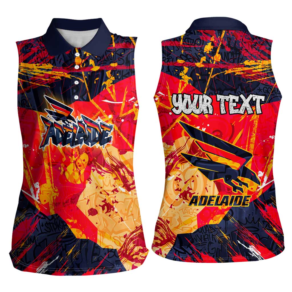 Personalized Adelaide Crows Women Sleeveless Polo Shirt Australian Graffiti Paint Splatter - Abstract Geometric