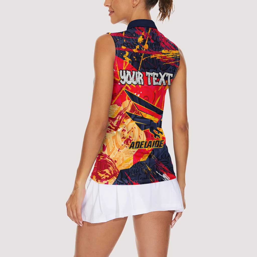 Personalized Adelaide Crows Women Sleeveless Polo Shirt Australian Graffiti Paint Splatter - Abstract Geometric