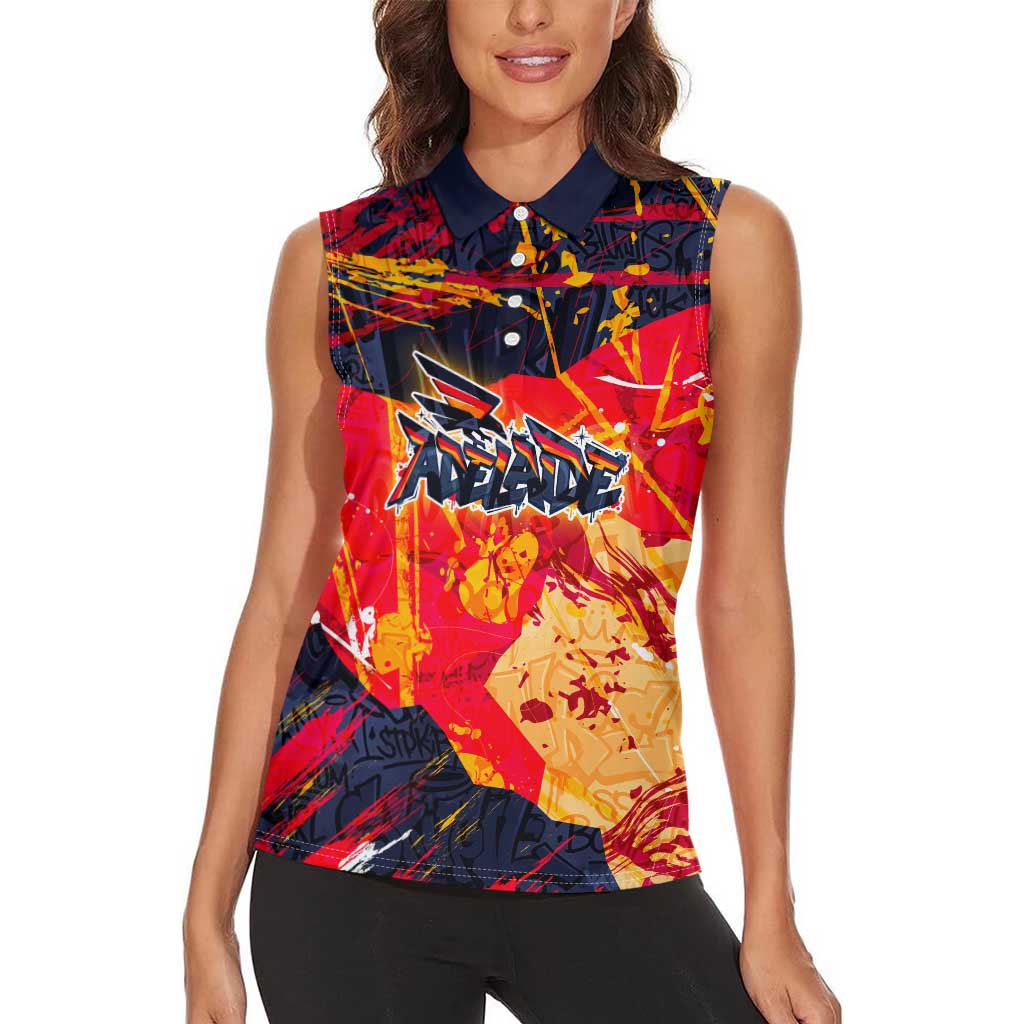 Personalized Adelaide Crows Women Sleeveless Polo Shirt Australian Graffiti Paint Splatter - Abstract Geometric