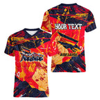 Personalized Adelaide Crows Women V-Neck T-Shirt Australian Graffiti Paint Splatter - Abstract Geometric