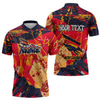 Personalized Adelaide Crows Zipper Polo Shirt Australian Graffiti Paint Splatter - Abstract Geometric