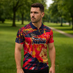 Personalized Adelaide Crows Zipper Polo Shirt Australian Graffiti Paint Splatter - Abstract Geometric