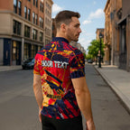 Personalized Adelaide Crows Zipper Polo Shirt Australian Graffiti Paint Splatter - Abstract Geometric