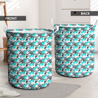 Cronulla-Sutherland Sharks Laundry Basket Tropical Hibiscus Floral Seamless Rugby Mascot