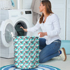 Cronulla-Sutherland Sharks Laundry Basket Tropical Hibiscus Floral Seamless Rugby Mascot