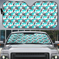Cronulla-Sutherland Sharks Auto Sun Shade Tropical Hibiscus Floral Seamless Rugby Mascot
