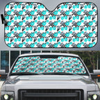Cronulla-Sutherland Sharks Auto Sun Shade Tropical Hibiscus Floral Seamless Rugby Mascot
