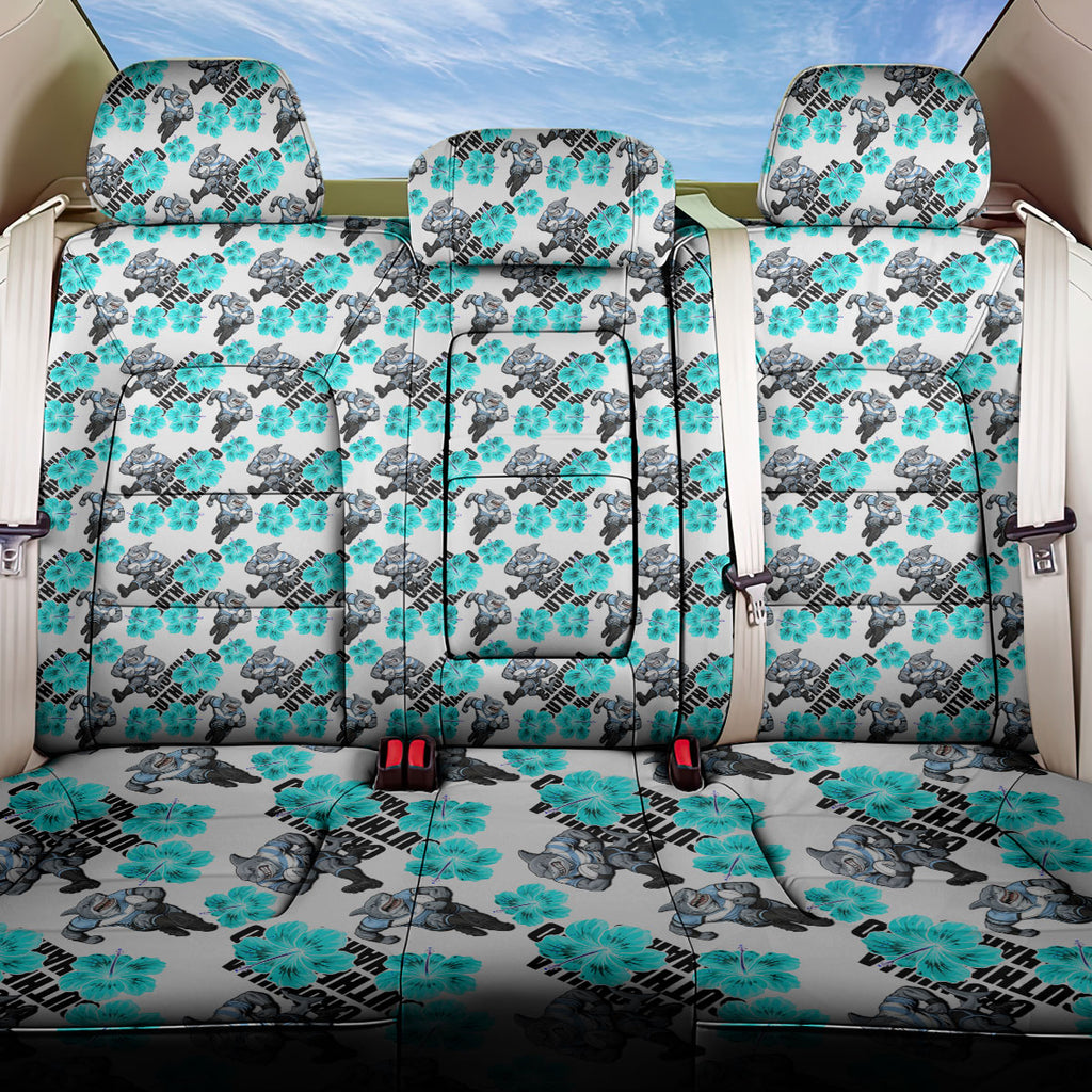 Cronulla-Sutherland Sharks Back Car Seat Cover Tropical Hibiscus Floral Seamless Rugby Mascot