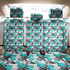 Cronulla-Sutherland Sharks Back Car Seat Cover Tropical Hibiscus Floral Seamless Rugby Mascot