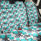 Cronulla-Sutherland Sharks Back Car Seat Cover Tropical Hibiscus Floral Seamless Rugby Mascot