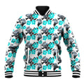 Cronulla-Sutherland Sharks Baseball Jacket Tropical Hibiscus Floral Seamless Rugby Mascot