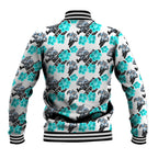 Cronulla-Sutherland Sharks Baseball Jacket Tropical Hibiscus Floral Seamless Rugby Mascot