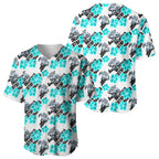 Cronulla-Sutherland Sharks Baseball Jersey Tropical Hibiscus Floral Seamless Rugby Mascot