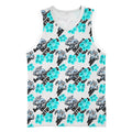 Cronulla-Sutherland Sharks Basketball Jersey Tropical Hibiscus Floral Seamless Rugby Mascot