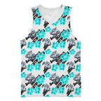 Cronulla-Sutherland Sharks Basketball Jersey Tropical Hibiscus Floral Seamless Rugby Mascot