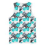 Cronulla-Sutherland Sharks Basketball Jersey Tropical Hibiscus Floral Seamless Rugby Mascot