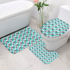 Cronulla-Sutherland Sharks Bathroom Set Tropical Hibiscus Floral Seamless Rugby Mascot