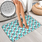 Cronulla-Sutherland Sharks Bathroom Set Tropical Hibiscus Floral Seamless Rugby Mascot
