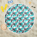 Cronulla-Sutherland Sharks Beach Blanket Tropical Hibiscus Floral Seamless Rugby Mascot