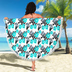 Cronulla-Sutherland Sharks Beach Blanket Tropical Hibiscus Floral Seamless Rugby Mascot