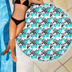 Cronulla-Sutherland Sharks Beach Blanket Tropical Hibiscus Floral Seamless Rugby Mascot