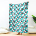 Cronulla-Sutherland Sharks Blanket Tropical Hibiscus Floral Seamless Rugby Mascot