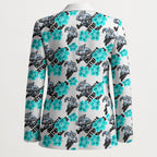 Cronulla-Sutherland Sharks Blazer Tropical Hibiscus Floral Seamless Rugby Mascot