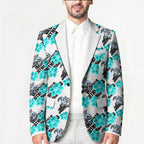 Cronulla-Sutherland Sharks Blazer Tropical Hibiscus Floral Seamless Rugby Mascot