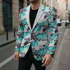 Cronulla-Sutherland Sharks Blazer Tropical Hibiscus Floral Seamless Rugby Mascot
